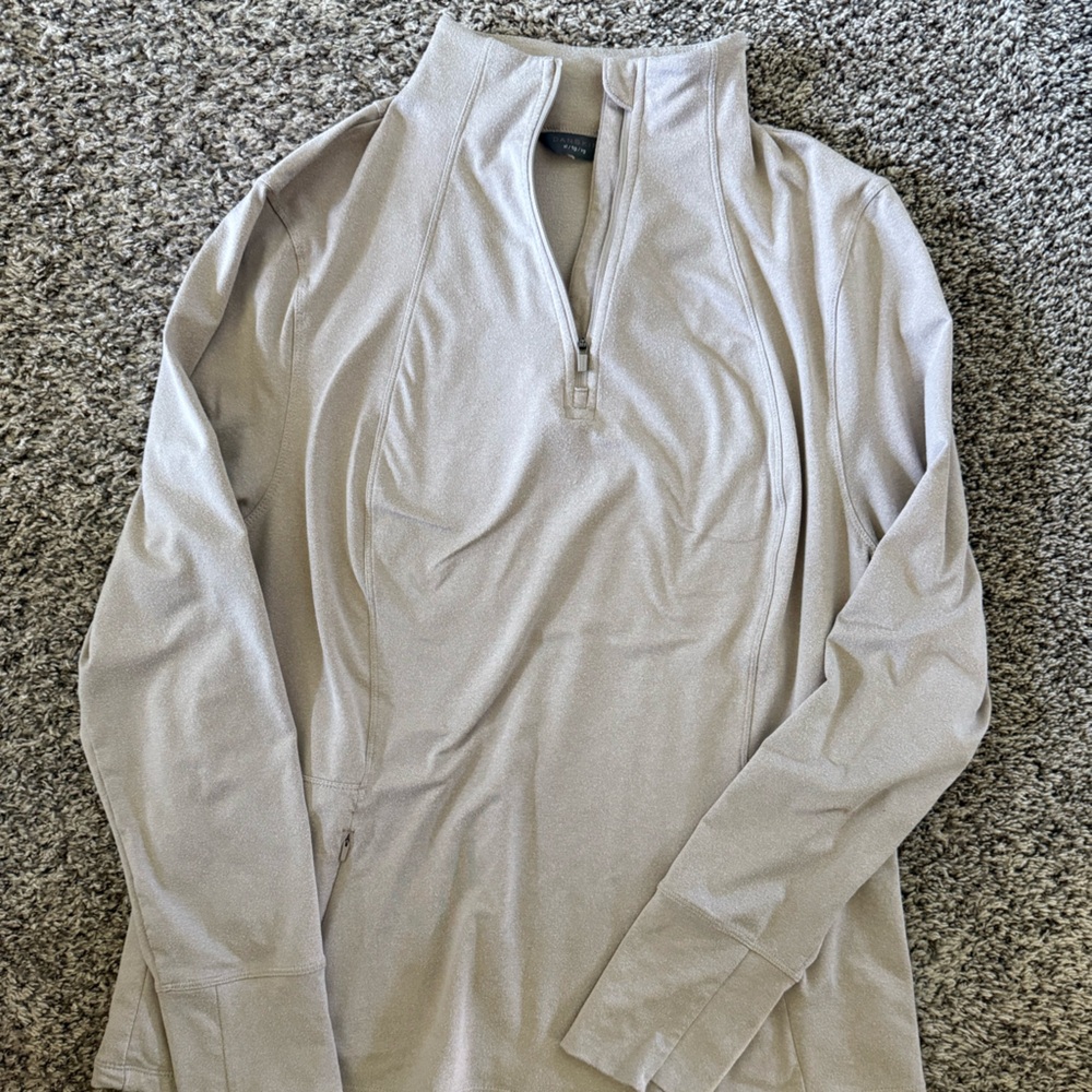 Danskin Light Gray Quarter-Zip Pullover